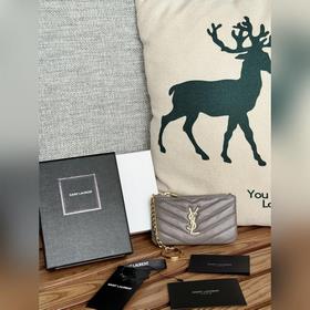 SAINT LAURENT球紋 牛皮mini 零錢包太美了 超愛 可放包裡 可