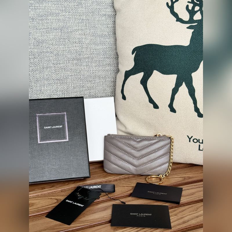 SAINT LAURENT球紋 牛皮mini 零錢包太美了 超愛 可放包裡 可