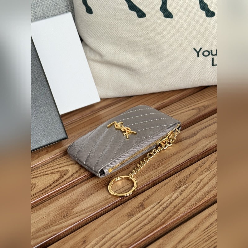 SAINT LAURENT球紋 牛皮mini 零錢包太美了 超愛 可放包裡 可