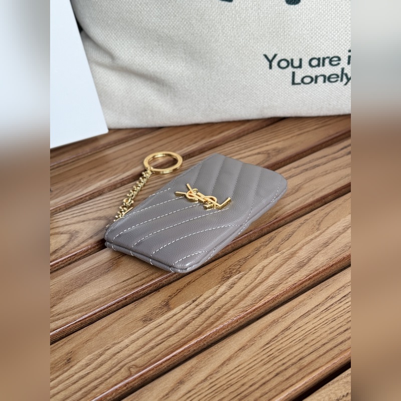 SAINT LAURENT球紋 牛皮mini 零錢包太美了 超愛 可放包裡 可