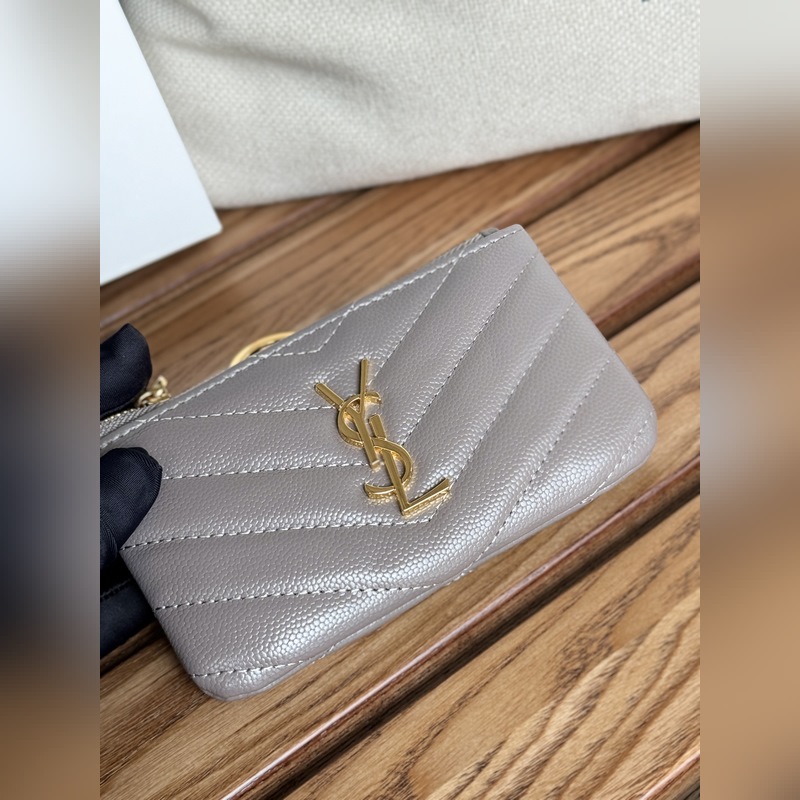 SAINT LAURENT球紋 牛皮mini 零錢包太美了 超愛 可放包裡 可