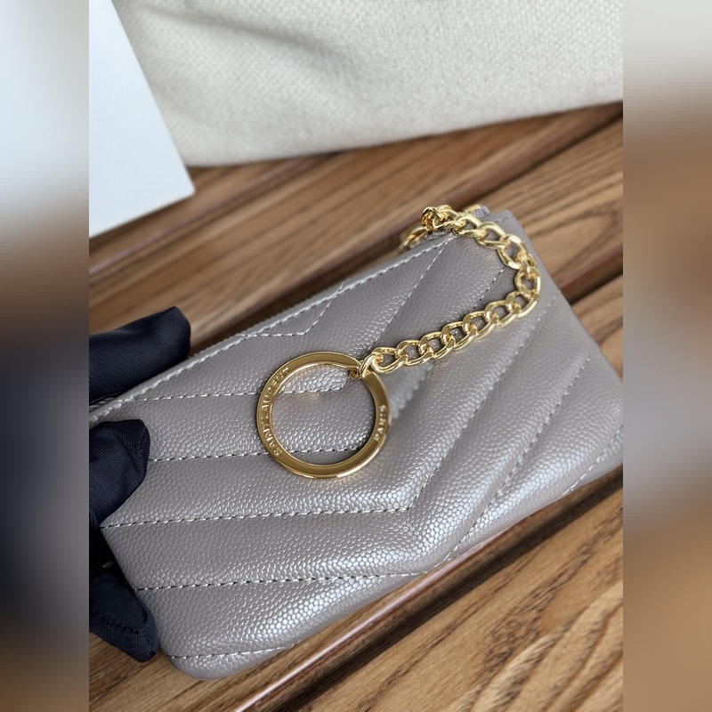 SAINT LAURENT球紋 牛皮mini 零錢包太美了 超愛 可放包裡 可