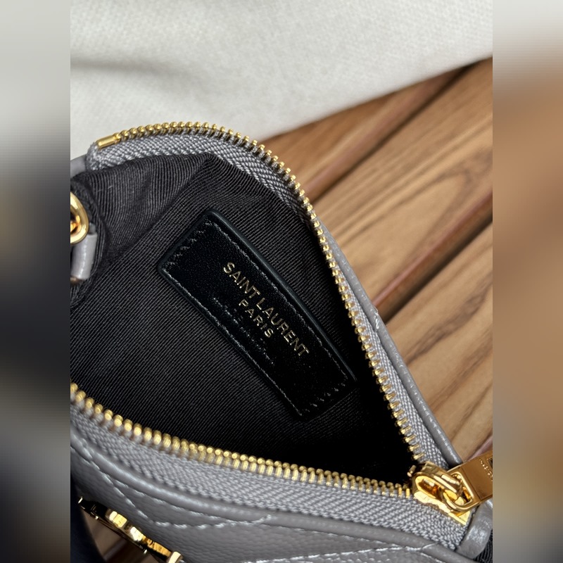 SAINT LAURENT球紋 牛皮mini 零錢包太美了 超愛 可放包裡 可