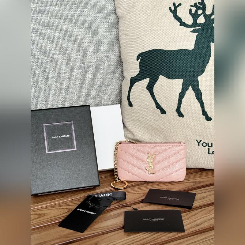 SAINT LAURENT球紋 牛皮mini 零錢包太美了 超愛 可放包裡 可