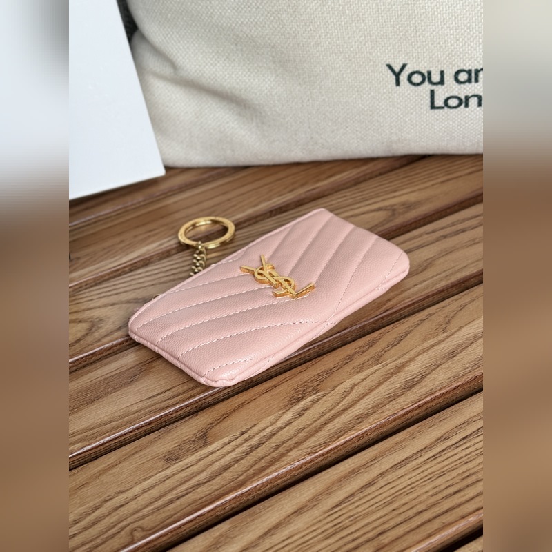 SAINT LAURENT球紋 牛皮mini 零錢包太美了 超愛 可放包裡 可