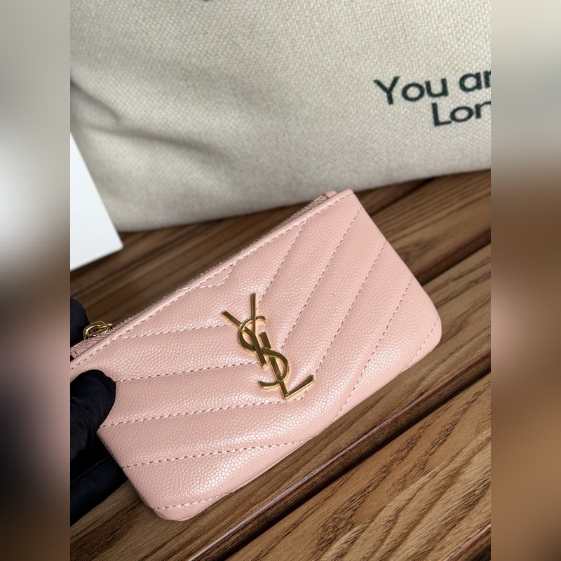 SAINT LAURENT球紋 牛皮mini 零錢包太美了 超愛 可放包裡 可