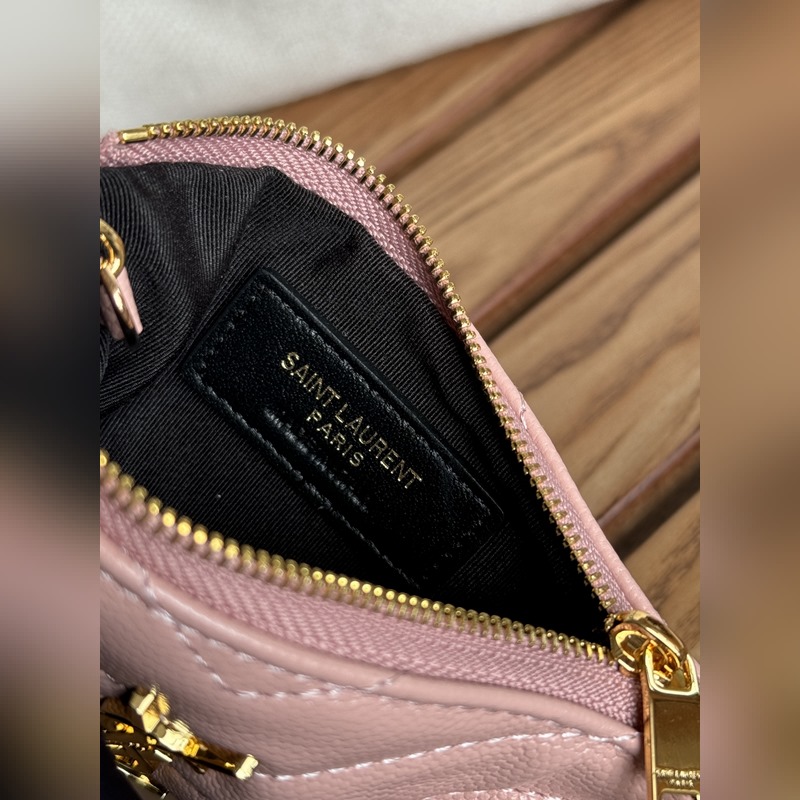 SAINT LAURENT球紋 牛皮mini 零錢包太美了 超愛 可放包裡 可