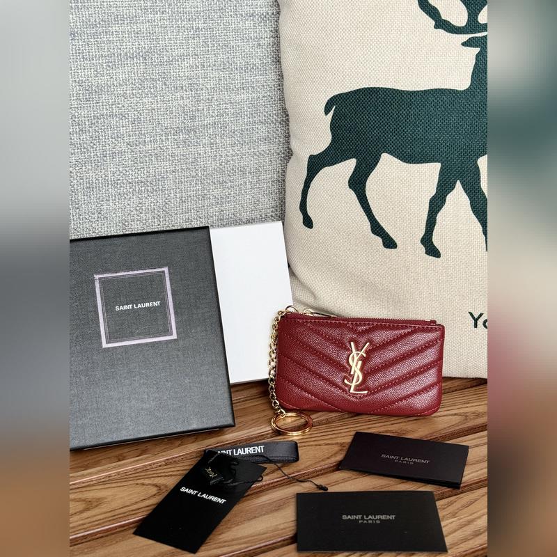 SAINT LAURENT球紋 牛皮mini 零錢包太美了 超愛 可放包裡 可