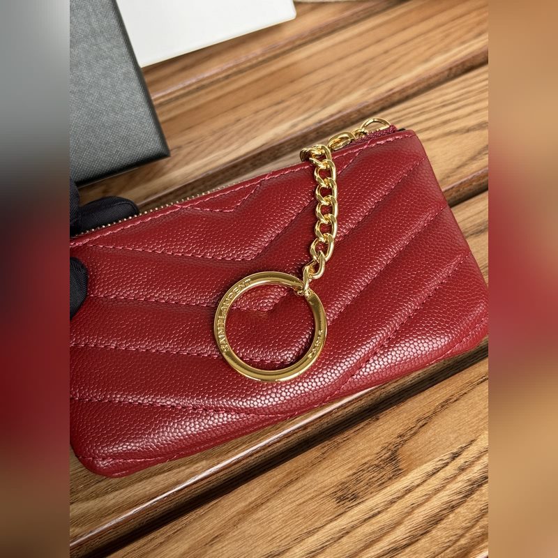 SAINT LAURENT球紋 牛皮mini 零錢包太美了 超愛 可放包裡 可