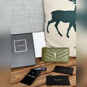 SAINT LAURENT球紋 牛皮mini 零錢包太美了 超愛 可放包裡 可