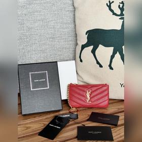 SAINT LAURENT球紋 牛皮mini 零錢包太美了 超愛 可放包裡 可