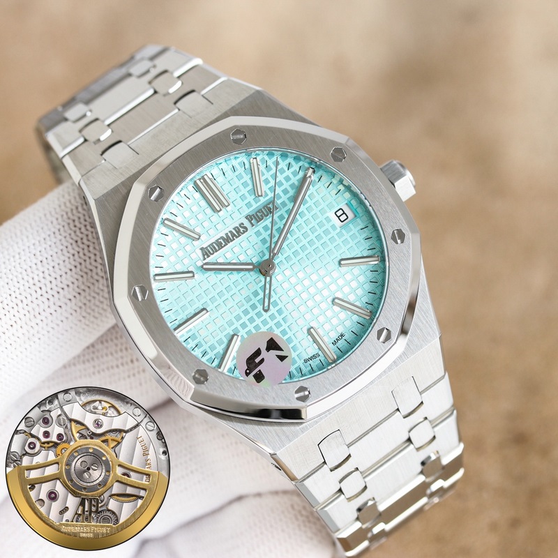 F1新品 愛(ài)彼皇家橡樹(shù)15500，15510蒂芙尼藍(lán)，黑鋼——震撼上線：采用43