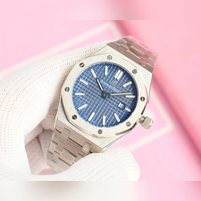 女款_愛彼 AP-皇家橡樹系列 錶盤飾以Lady Tapisserie格紋裝飾，呈現(xiàn)出