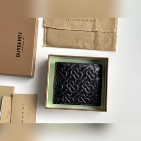 TB壓花專屬標識皮革雙折錢夾 【B 家】原單出品 ～～ 進口粒面小牛皮壓花， 專