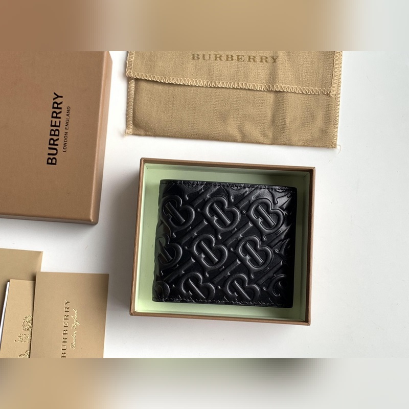 TB壓花專屬標識皮革雙折錢夾 【B 家】原單出品 ～～ 進口粒面小牛皮壓花， 專