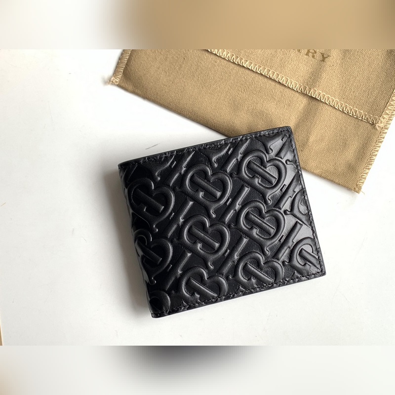 TB壓花專屬標識皮革雙折錢夾 【B 家】原單出品 ～～ 進口粒面小牛皮壓花， 專