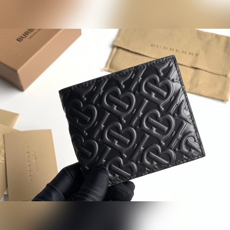 TB壓花專屬標識皮革雙折錢夾 【B 家】原單出品 ～～ 進口粒面小牛皮壓花， 專