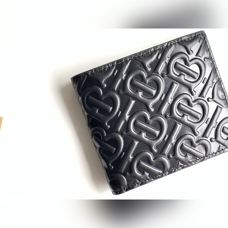 TB壓花專屬標識皮革雙折錢夾 【B 家】原單出品 ～～ 進口粒面小牛皮壓花， 專