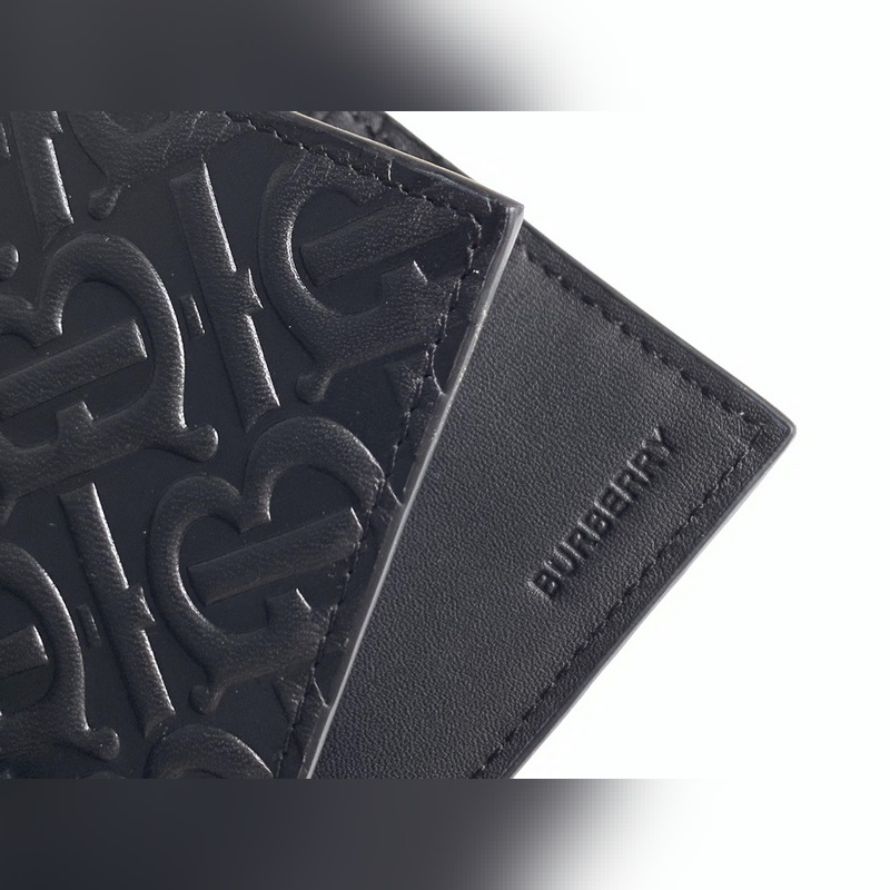 TB壓花專屬標識皮革雙折錢夾 【B 家】原單出品 ～～ 進口粒面小牛皮壓花， 專