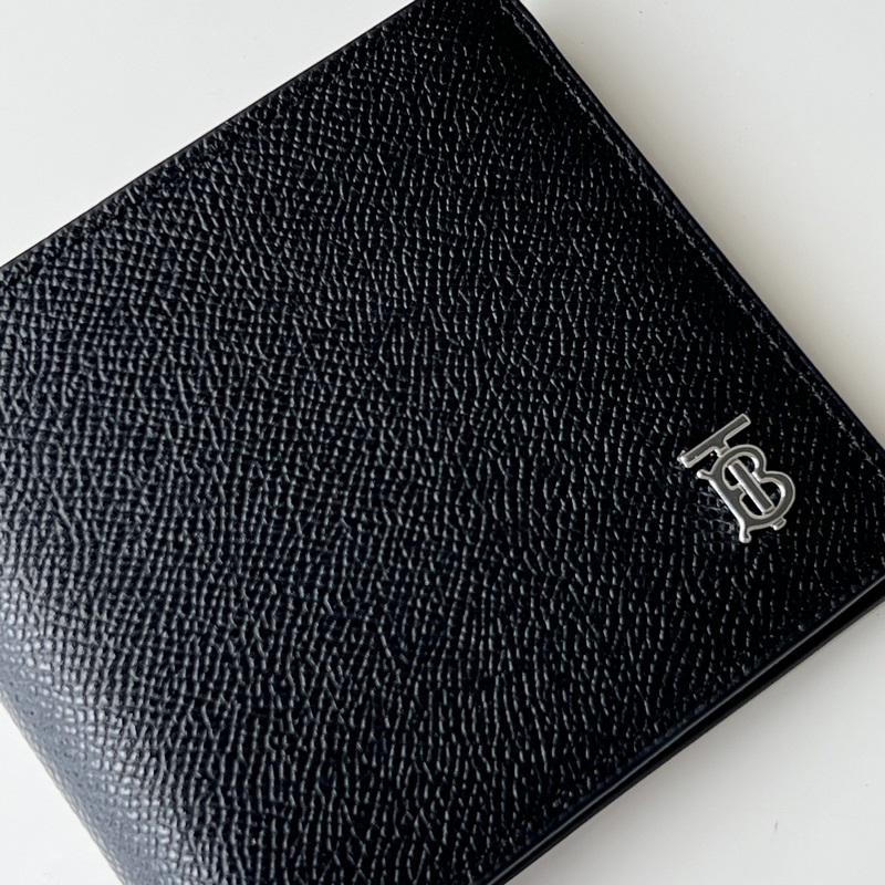 粒面皮革TB雙折錢夾【B 家】原單出品 ～～ 大面采用進口手掌紋皮， 專櫃品質、