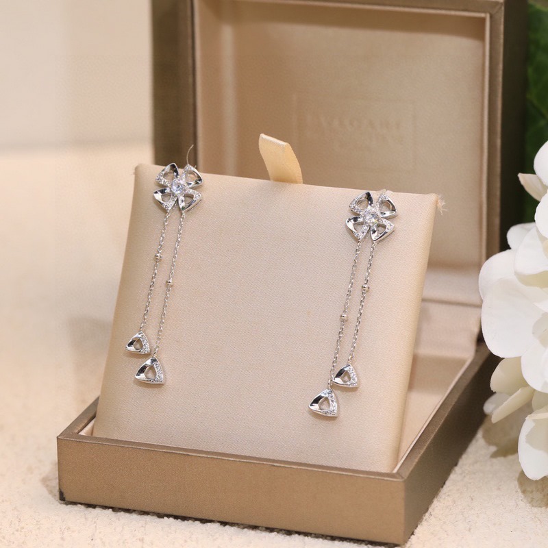 Bvlgari寶格麗 FIOREVER詠綻系列 高端定制火爆專櫃光面小花耳釘 一