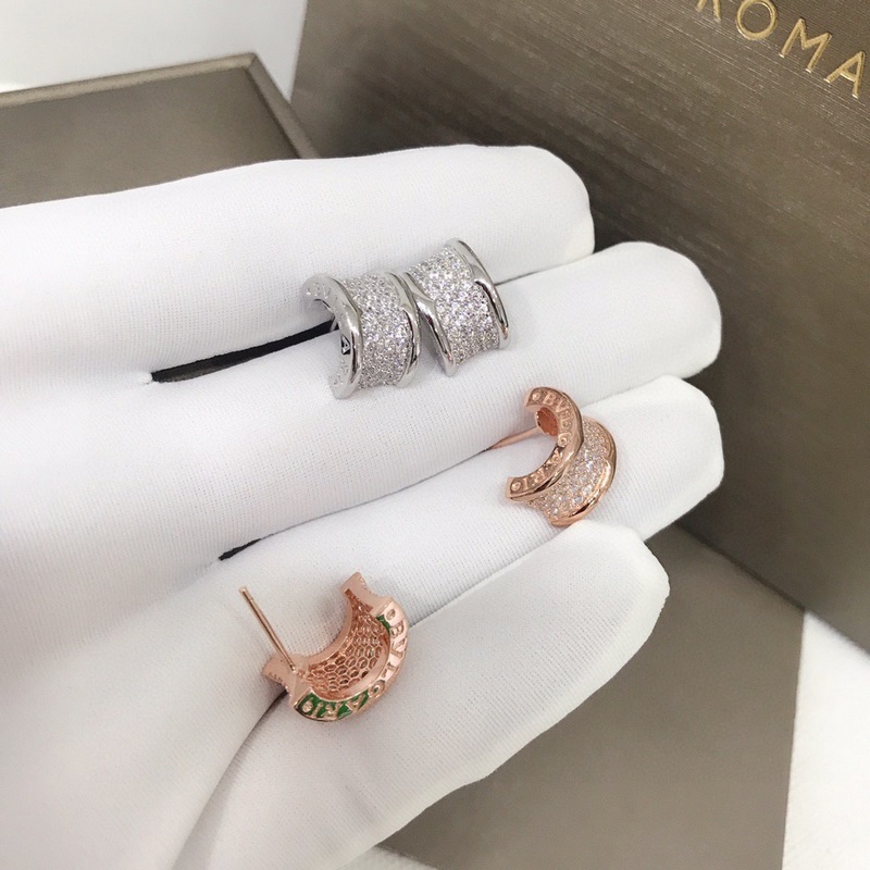 【代購級別】Bvlgari 寶格麗 B.ZERO1系列 小蠻腰 滿鑽耳釘 精選德