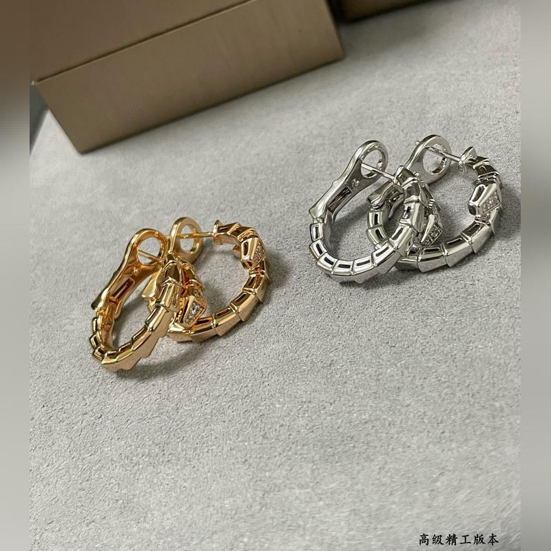 寶格麗高級精工版頭尾鑽細蛇耳拍玫瑰金白金黃金現貨 真香系列... 實物簡單大方
