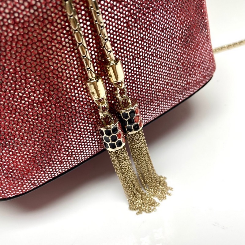 【Bvlgari】寶格麗專櫃新款限量水桶包 蛇皮款，B287614，采用進口蛇皮