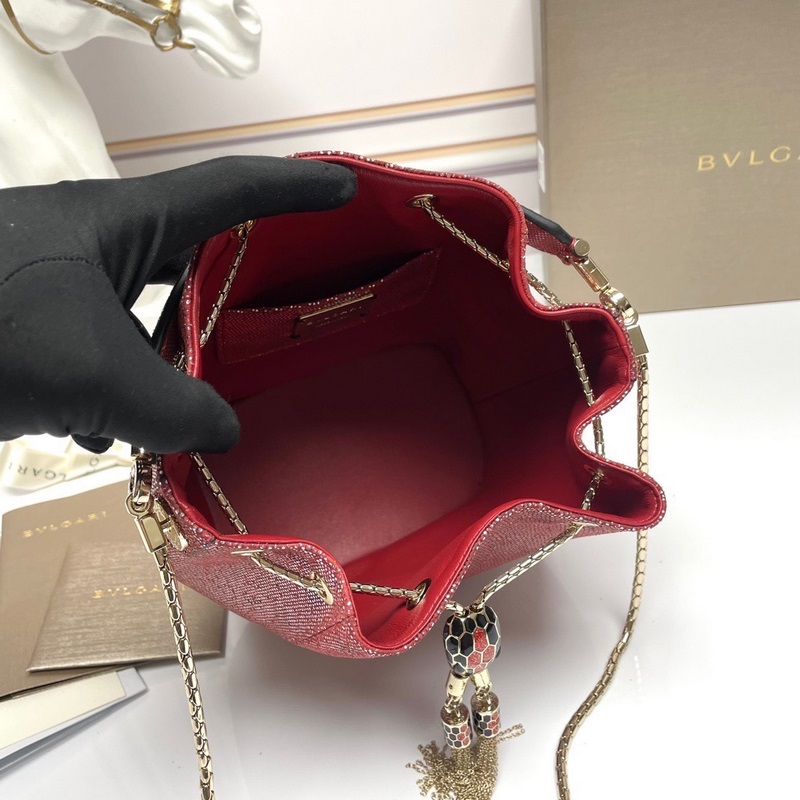 【Bvlgari】寶格麗專櫃新款限量水桶包 蛇皮款，B287614，采用進口蛇皮