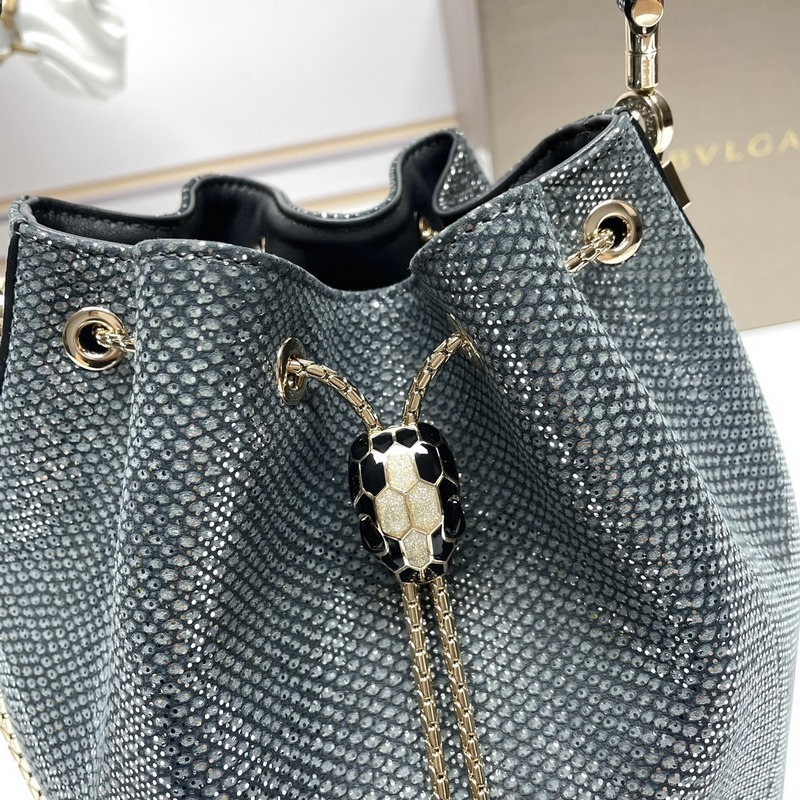 【Bvlgari】寶格麗專櫃新款限量水桶包 蛇皮款，B287614，采用進口蛇皮