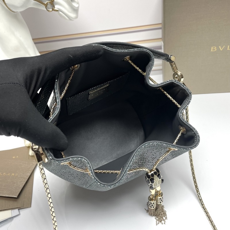 【Bvlgari】寶格麗專櫃新款限量水桶包 蛇皮款，B287614，采用進口蛇皮