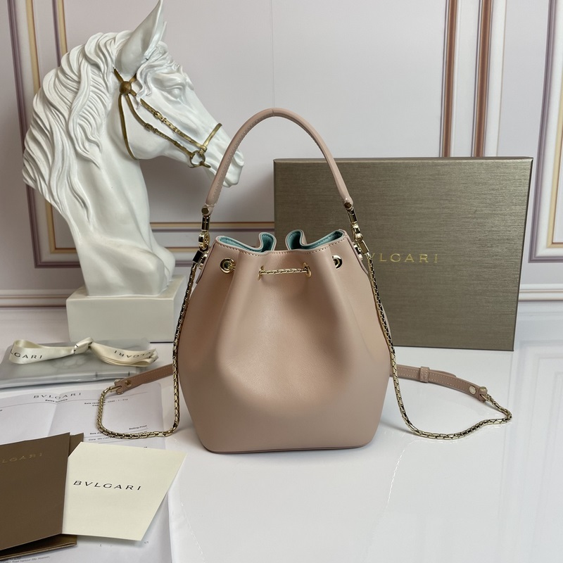【Bvlgari】寶格麗專櫃新款限量水桶包 牛皮款，B287614，采用進口蛇皮