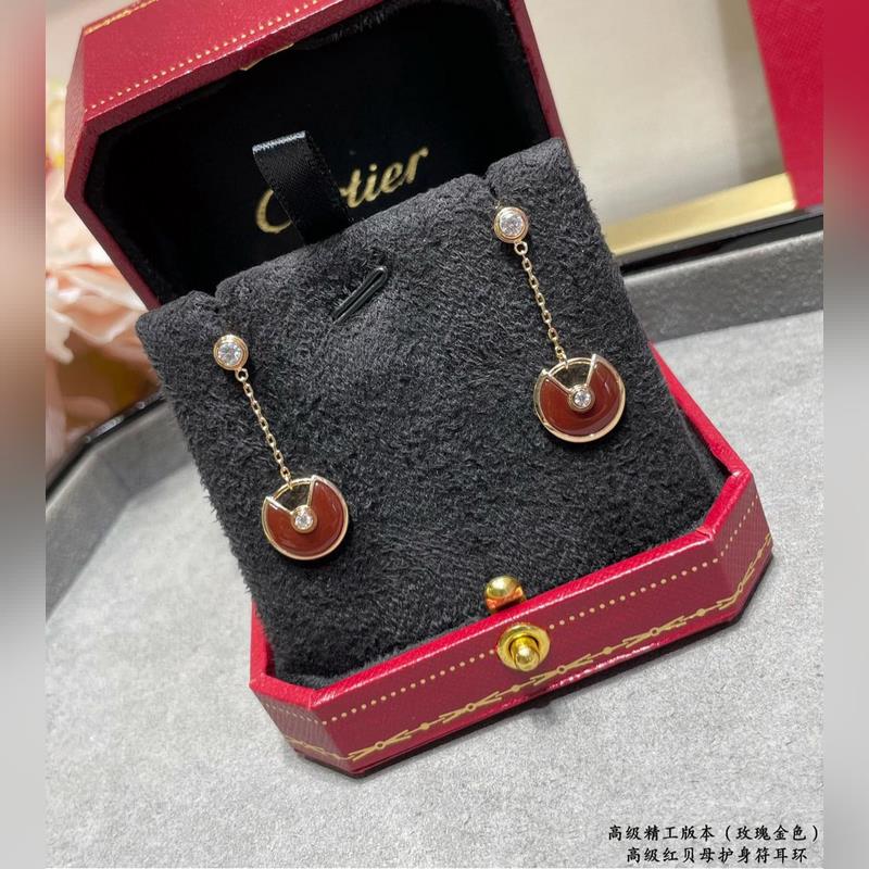 卡地亞CNC護(hù)身符耳環(huán)，Amulette de Cartier珠寶，真金定制最多