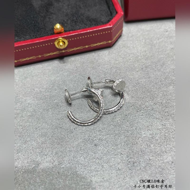 卡地亞CNC滿鑽小號釘子耳環，按照18K真金貨打造 微鑲工藝 打版。 老外訂單看