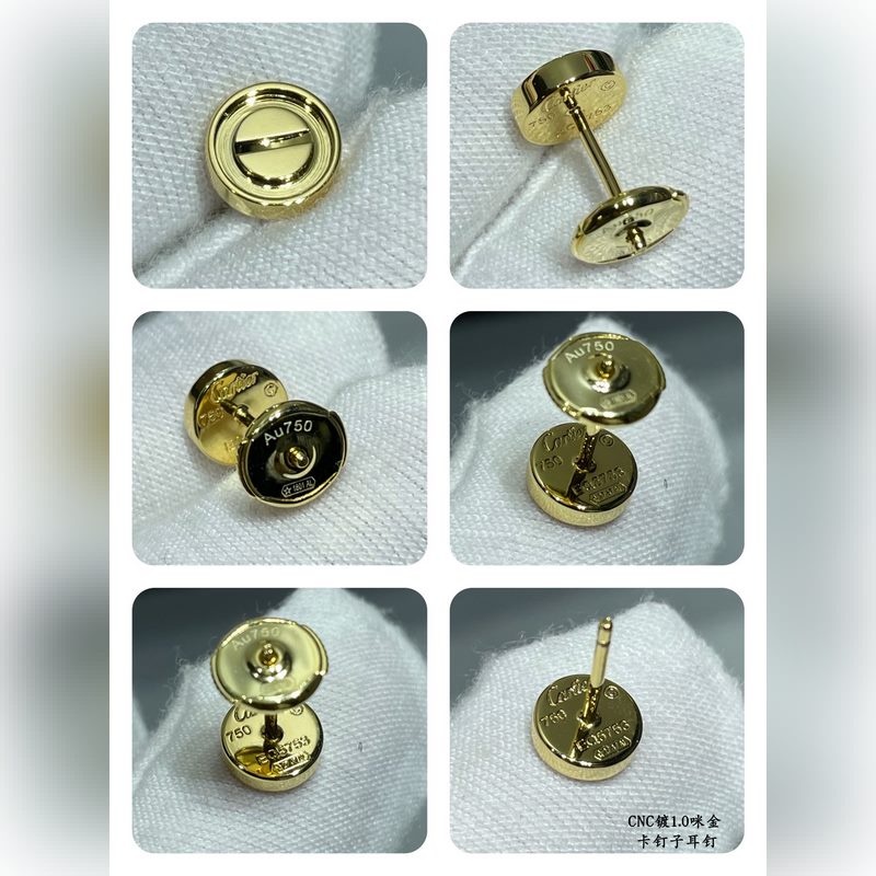 V金材質 卡地亞釘子耳釘 滿足你的釘子夢專櫃價22900 卡地亞中國線獨家首發主
