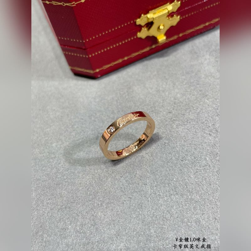 V金材質(zhì) 窄版5140170。碼數(shù)5678 玫瑰金。卡地亞CNC窄版英文戒指 最