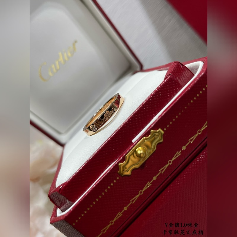 V金材質(zhì) 窄版5140170。碼數(shù)5678 玫瑰金。卡地亞CNC窄版英文戒指 最