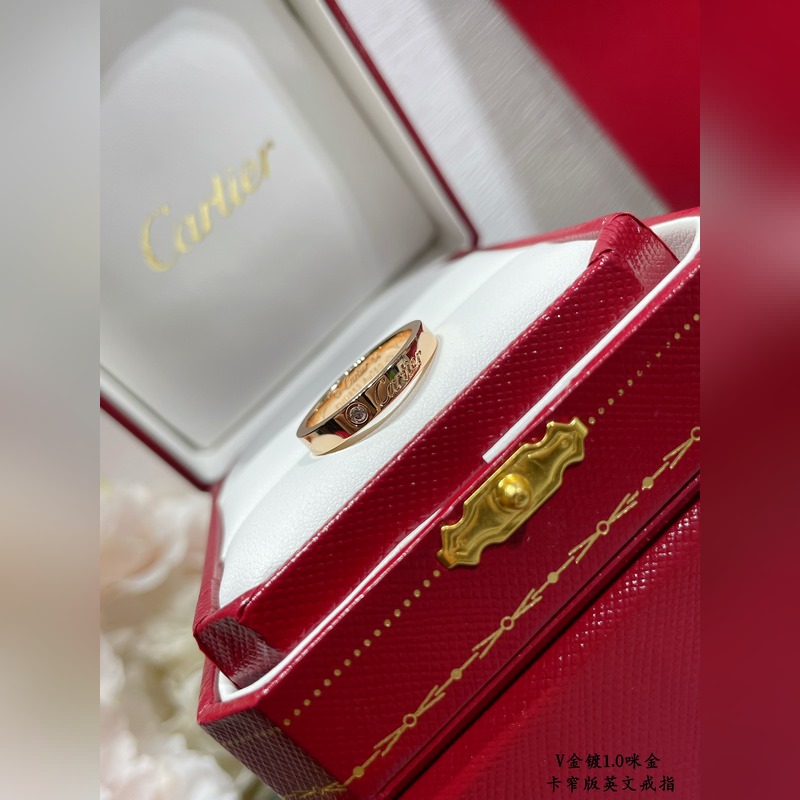 V金材質(zhì) 窄版5140170。碼數(shù)5678 玫瑰金。卡地亞CNC窄版英文戒指 最