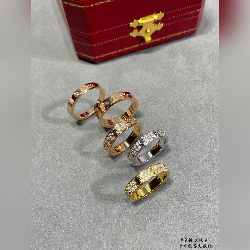 V金材質(zhì) 窄版5140170。碼數(shù)5678 玫瑰金。卡地亞CNC窄版英文戒指 最