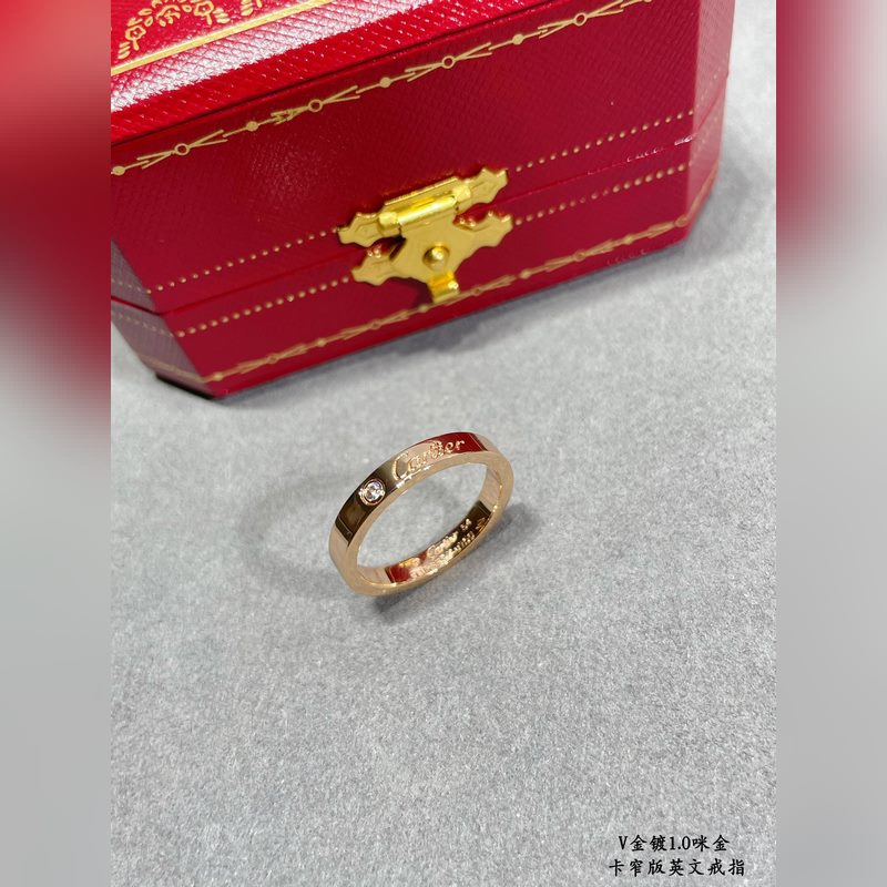 V金材質(zhì) 窄版5140170。碼數(shù)5678 玫瑰金。卡地亞CNC窄版英文戒指 最