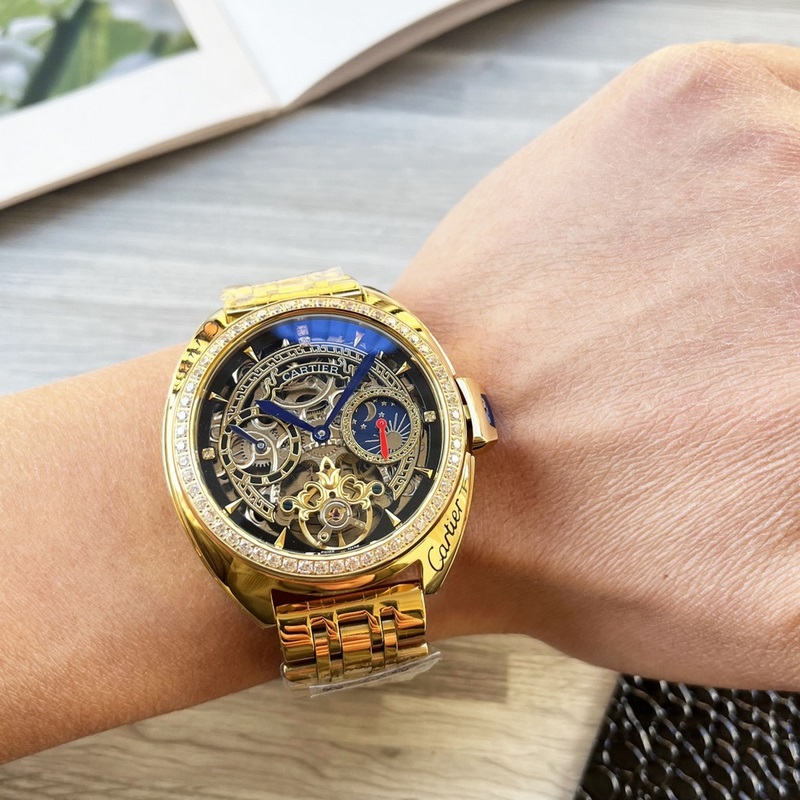 藍氣球系列 震撼上市【最新】：卡地亞 鏤空設計【類型】：精品男士腕錶【錶帶