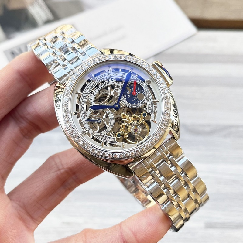 藍氣球系列 震撼上市【最新】：卡地亞 鏤空設計【類型】：精品男士腕錶【錶帶