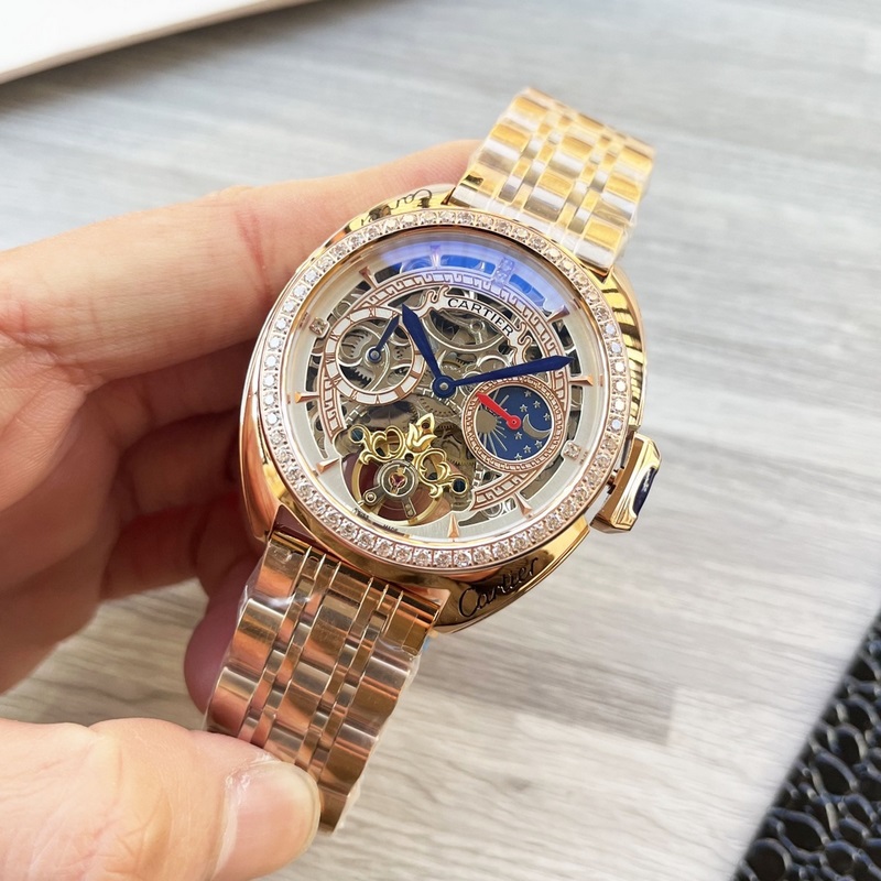 藍氣球系列 震撼上市【最新】：卡地亞 鏤空設計【類型】：精品男士腕錶【錶帶