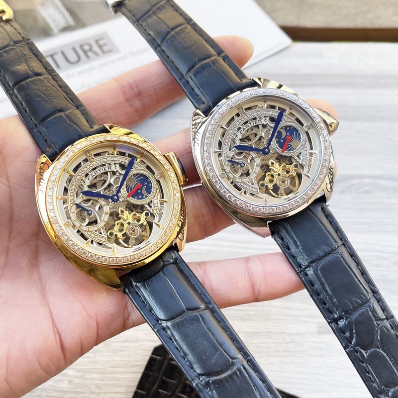 藍氣球系列 震撼上市【最新】：卡地亞 鏤空設計【類型】：精品男士腕錶【錶帶