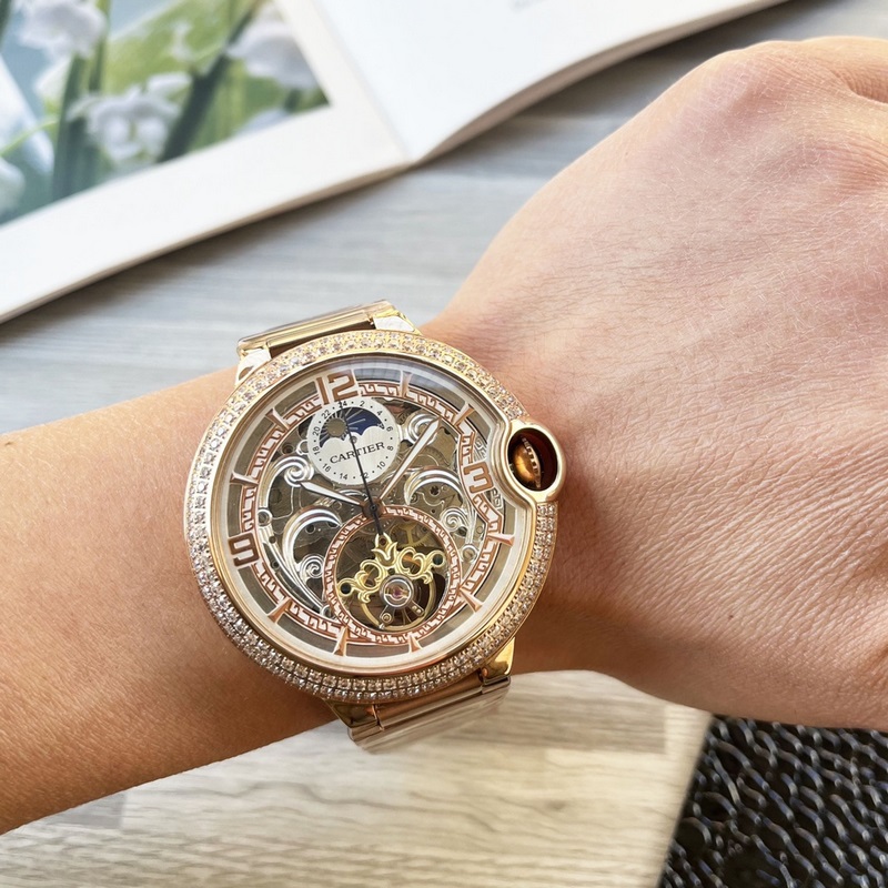 藍氣球系列 震撼上市【最新】：卡地亞 鏤空設計【類型】：精品男士腕錶【錶帶