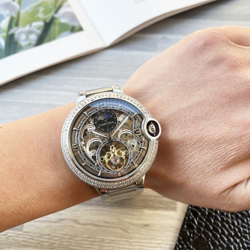 藍氣球系列 震撼上市【最新】：卡地亞 鏤空設計【類型】：精品男士腕錶【錶帶