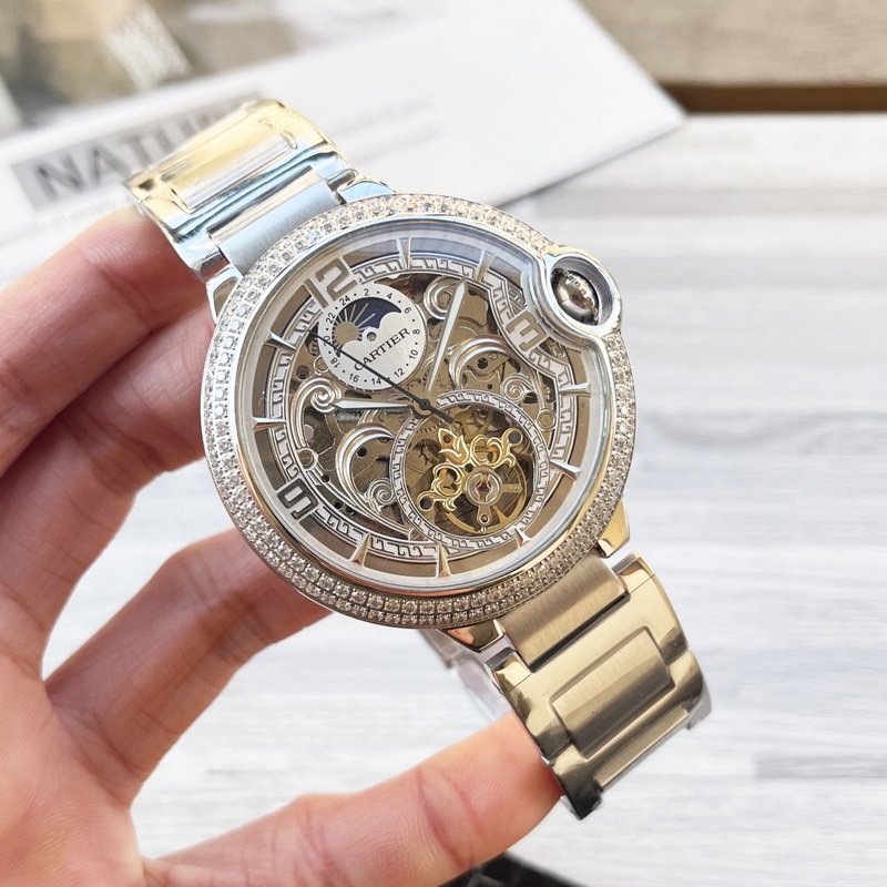 藍氣球系列 震撼上市【最新】：卡地亞 鏤空設計【類型】：精品男士腕錶【錶帶