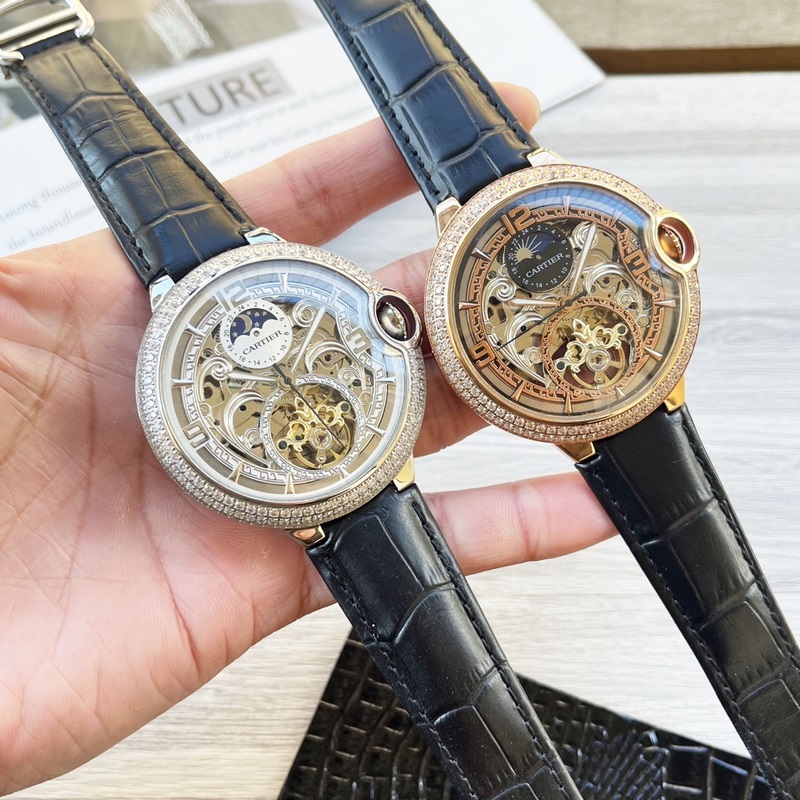 藍氣球系列 震撼上市【最新】：卡地亞 鏤空設計【類型】：精品男士腕錶【錶帶
