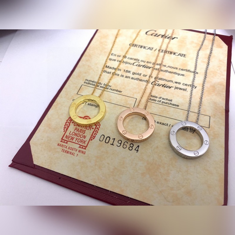 卡地亞無鑽大餅項鍊，cnc版本love系列[色色R]大餅項鍊 很好搭配衣服，超