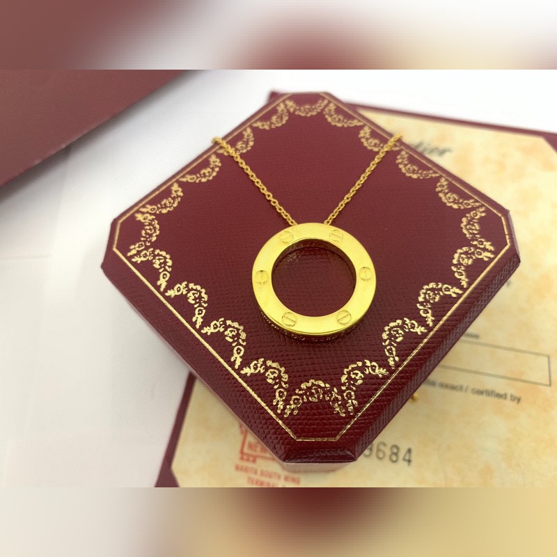 卡地亞無鑽大餅項鍊，cnc版本love系列[色色R]大餅項鍊 很好搭配衣服，超